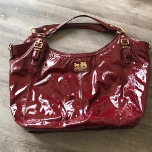 Patent Red Mia Madison Coach Purse & Wallet